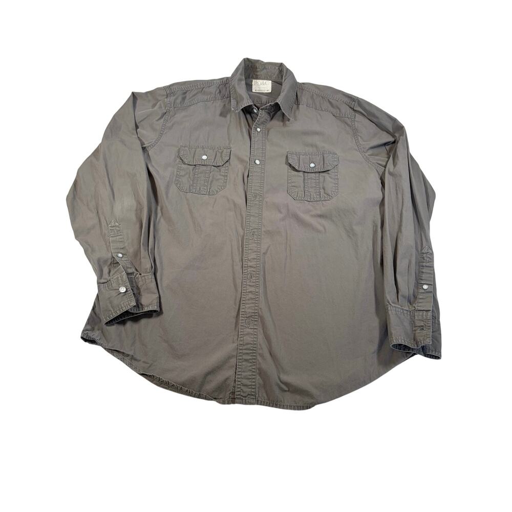 PD&C Mens green gray utility button down.  Size XL.  casual, workwear, outdoors